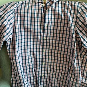 Banana Republic non iron slim fit dress shirt. Blue and red check. XL